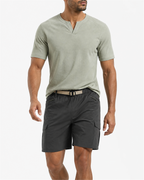 MANLY Oversized Cargo Shorts — model wearing Dark Charcoal