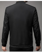 Men's baseball collar jacket with ribbed collar, cuffs and hem — additional product view