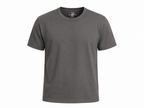 Grey heavyweight cotton t-shirt, flat front view