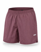 MANLY washed burgundy retro training shorts — product front