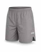 MANLY grey retro training shorts — product front