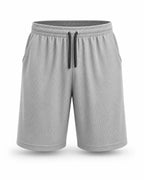 MANLY lead gray mesh shorts — front product shot