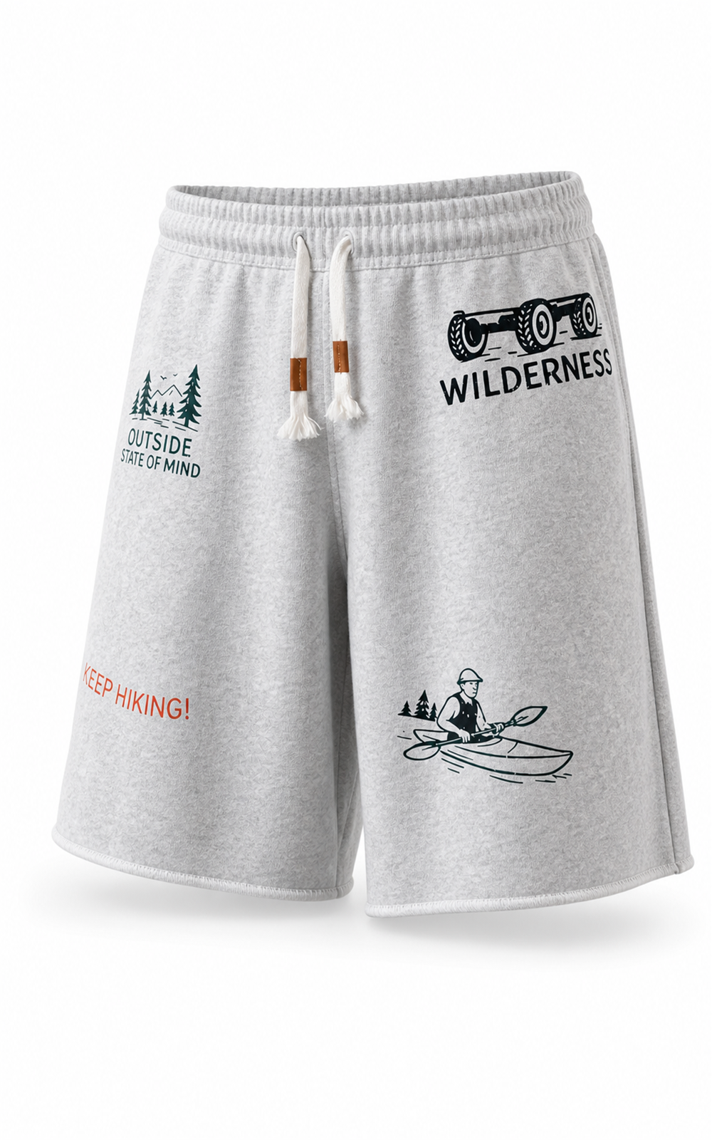 MANLY retro print sweat shorts — front product shot