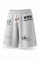 MANLY retro print sweat shorts — front product shot