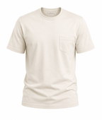 Vintage apricot pocket t-shirt, flat front view