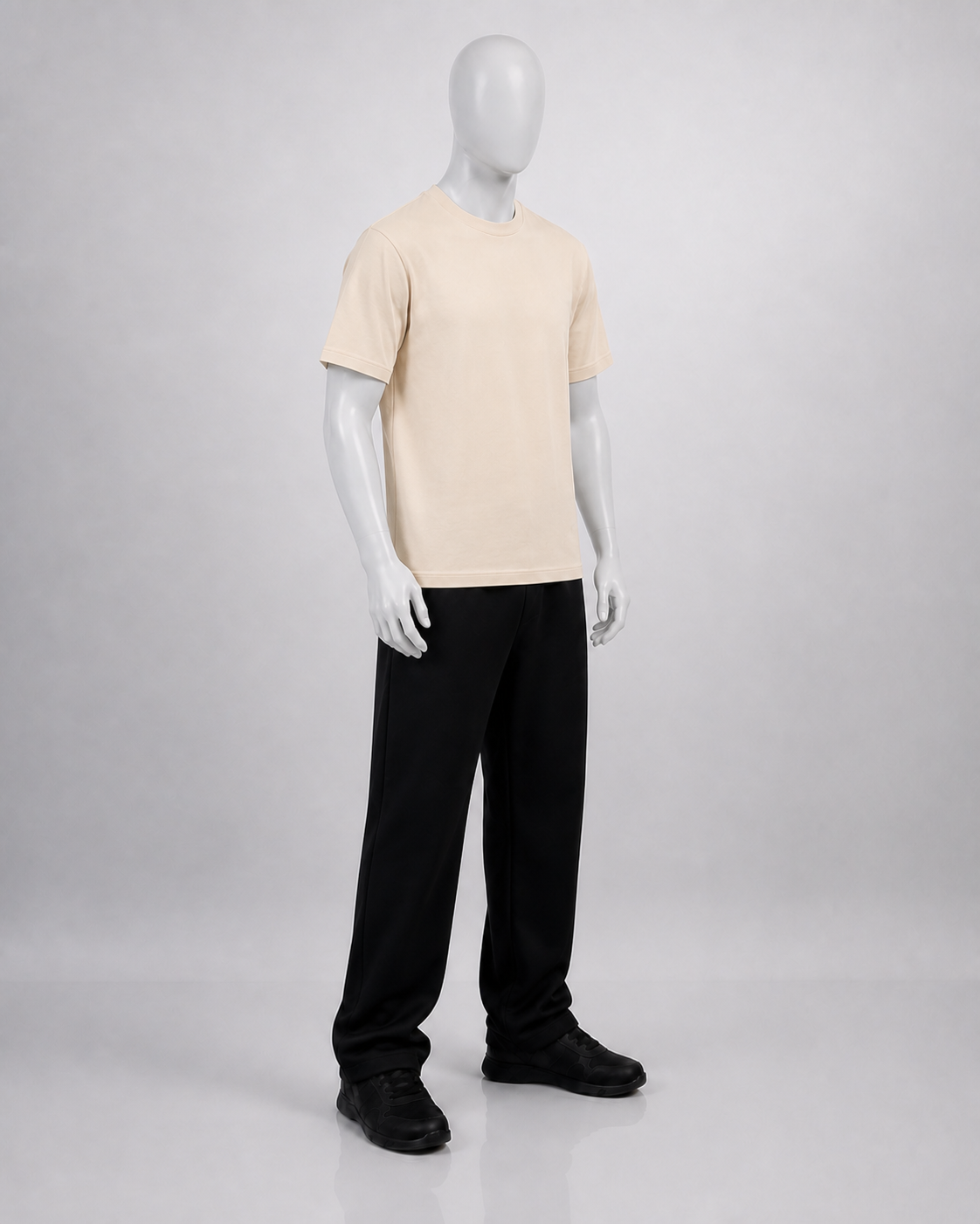 Men's Plain Heavyweight Tee in Apricot, front view on a mannequin