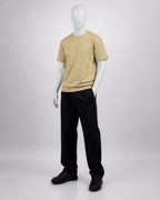 Men's Plain Heavyweight Tee in Khaki, front view on a mannequin