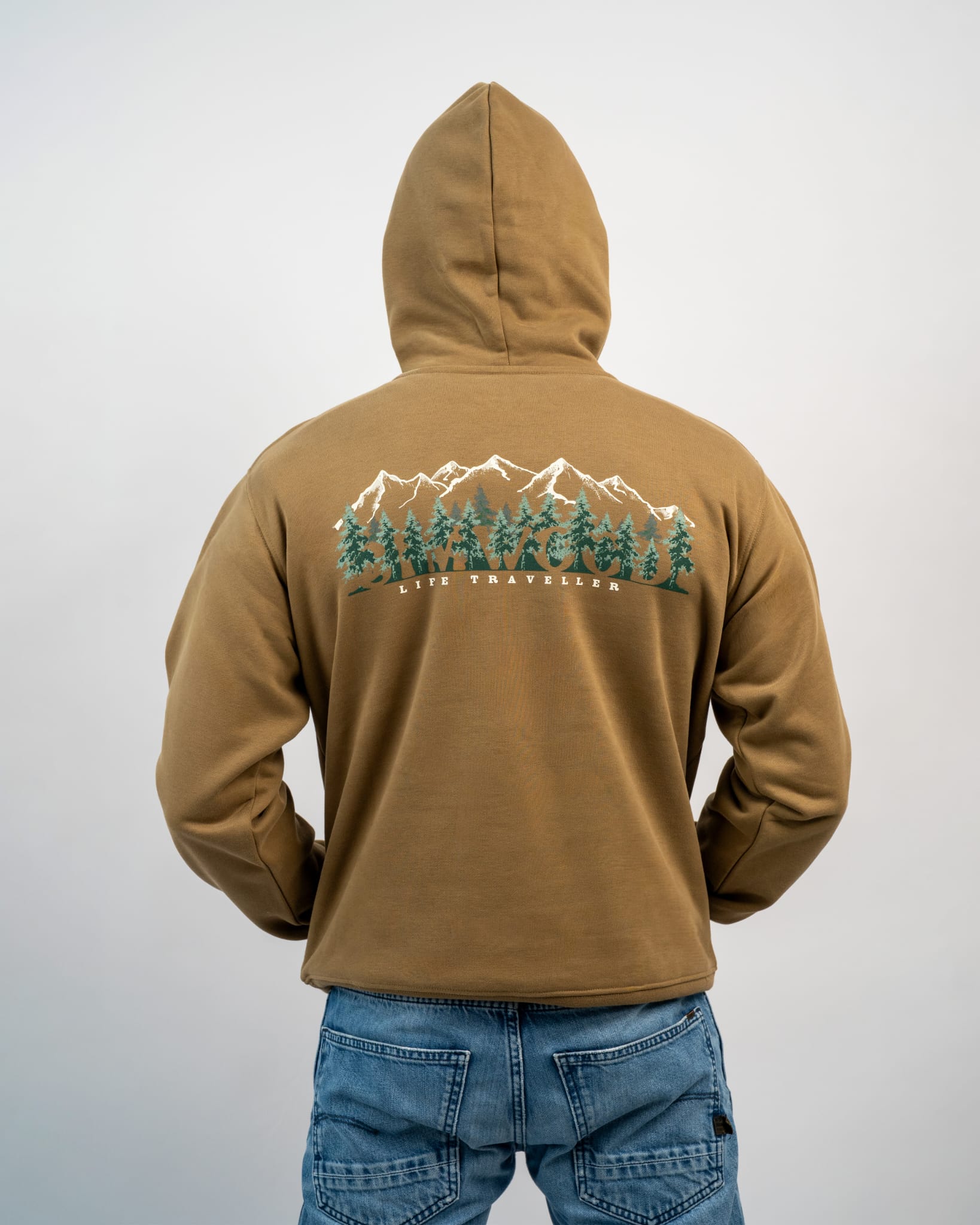 Mountain Fleece Hoodie in Khaki Brown
