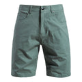 Men's slim fit cotton shorts in Sage Green, front view