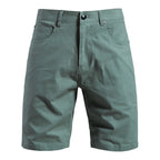 Men's slim fit cotton shorts in Sage Green, front view