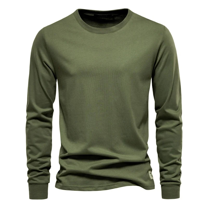 Long Sleeve Cotton Essential — men's cotton crew-neck long sleeve, view 5