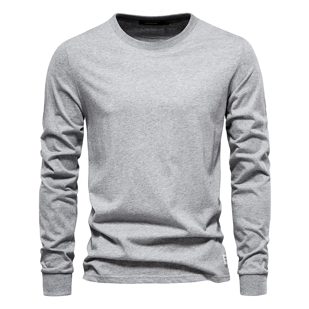 Long Sleeve Cotton Essential — men's cotton crew-neck long sleeve, view 12