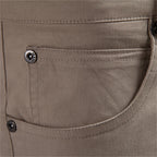 Close-up of the front coin pocket and stitching detail