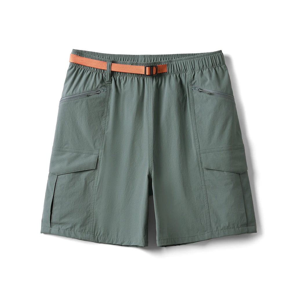 Men's Oversized Cargo Shorts — Elevated 145gsm Quick-Dry in Grey Stone Green