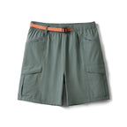 Men's Oversized Cargo Shorts — Elevated 145gsm Quick-Dry in Grey Stone Green