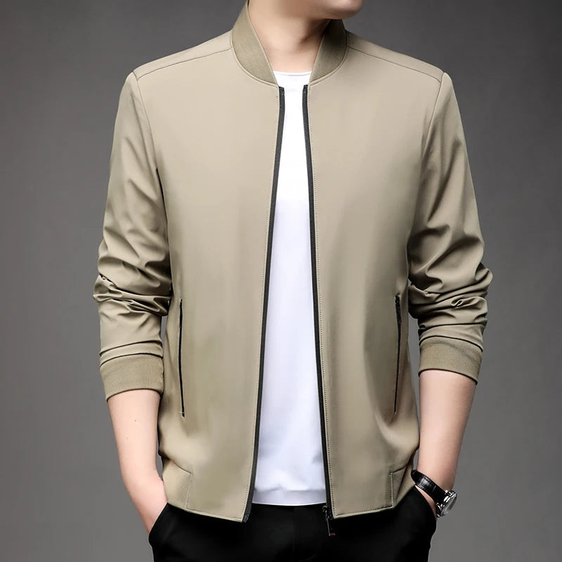 Baseball collar jacket - khaki