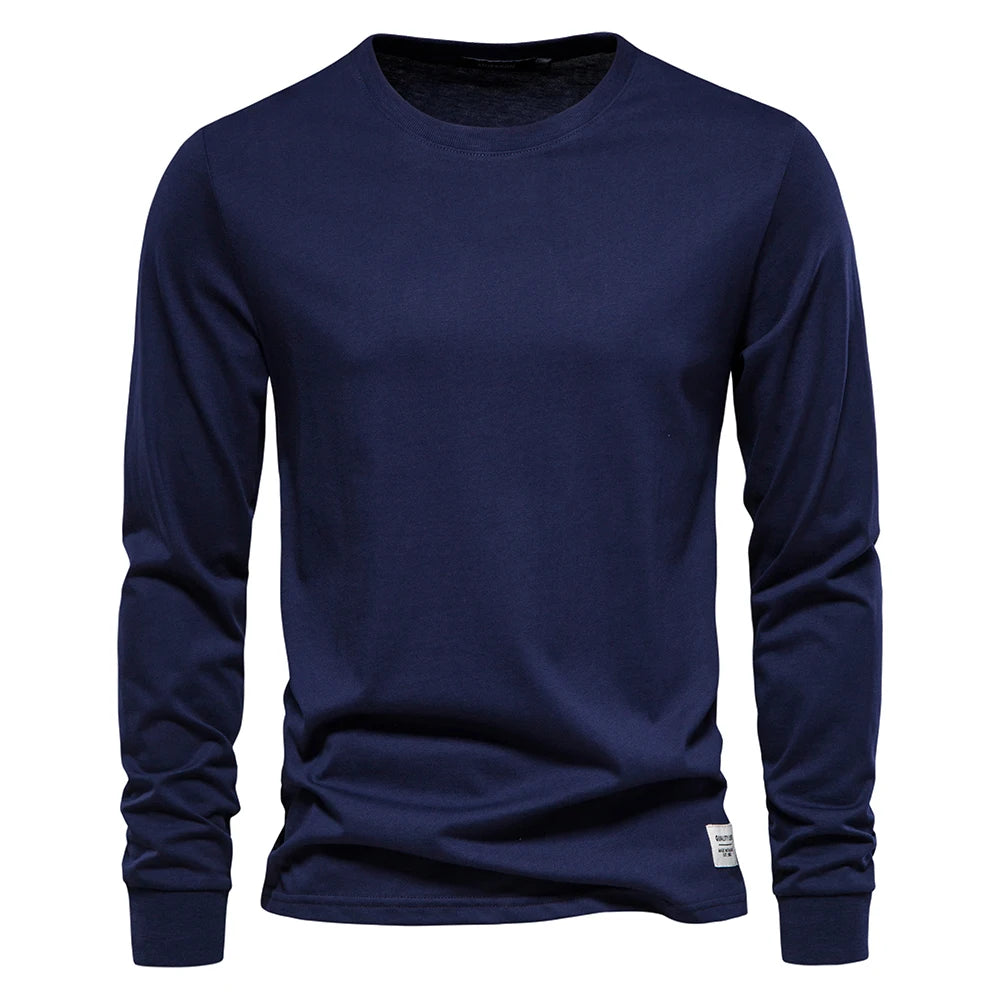 Long Sleeve Cotton Essential — men's cotton crew-neck long sleeve, view 4