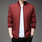 Baseball collar jacket - red