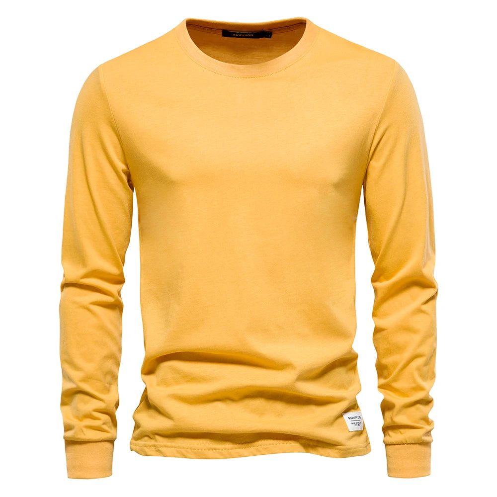 Long Sleeve Cotton Essential — men's cotton crew-neck long sleeve, view 1
