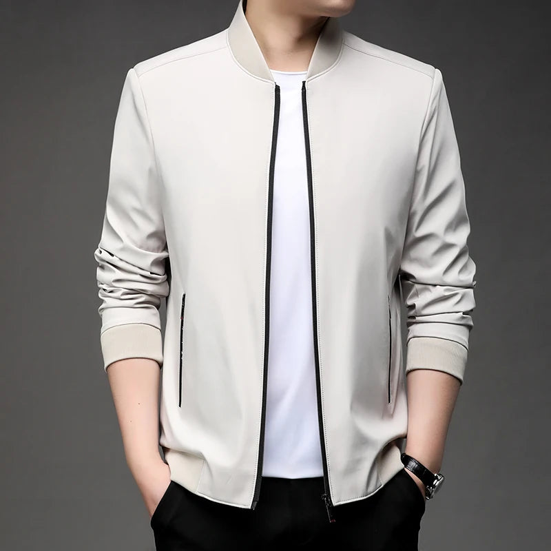 Baseball collar jacket - off-white