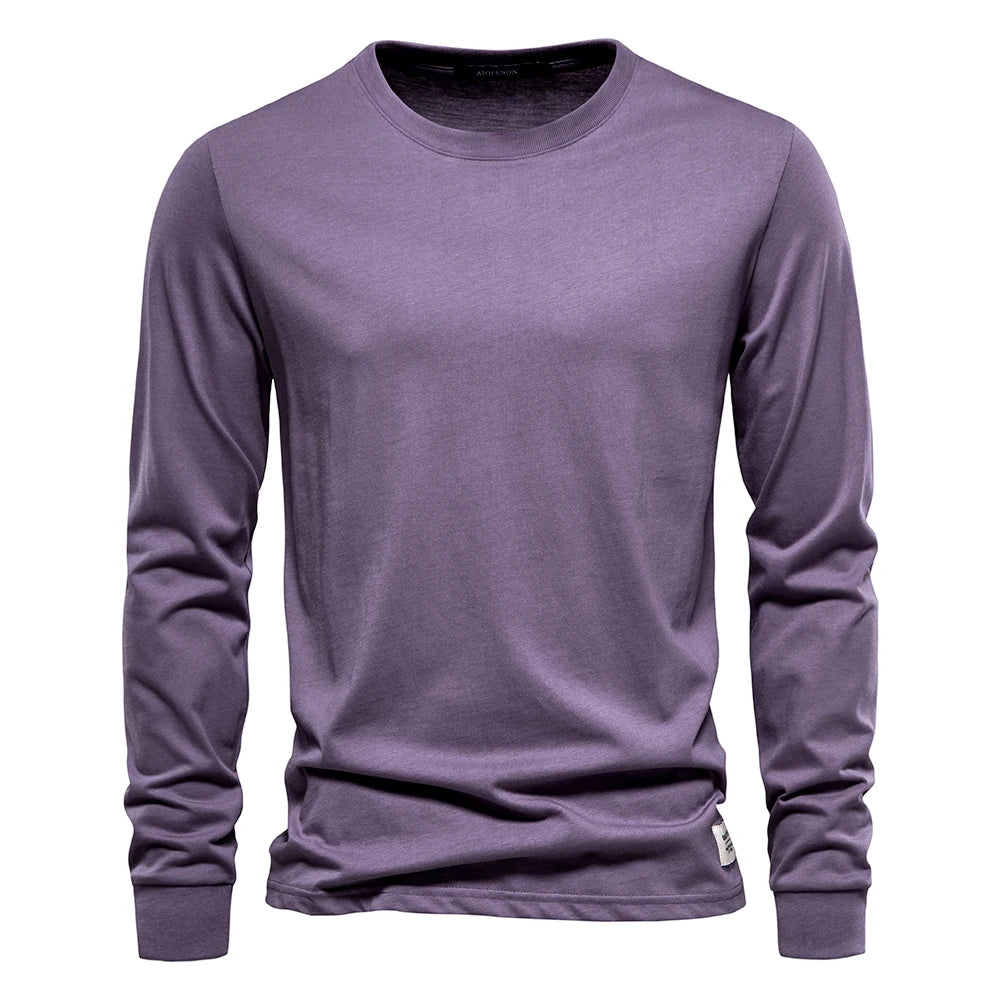 Long Sleeve Cotton Essential — men's cotton crew-neck long sleeve, view 6