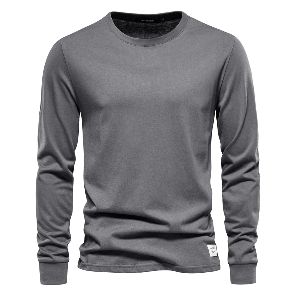 Long Sleeve Cotton Essential — men's cotton crew-neck long sleeve, view 11