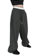 Wide-Leg Sweatpants in Dark Grey