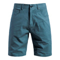 Men's slim fit cotton shorts in Teal, front view