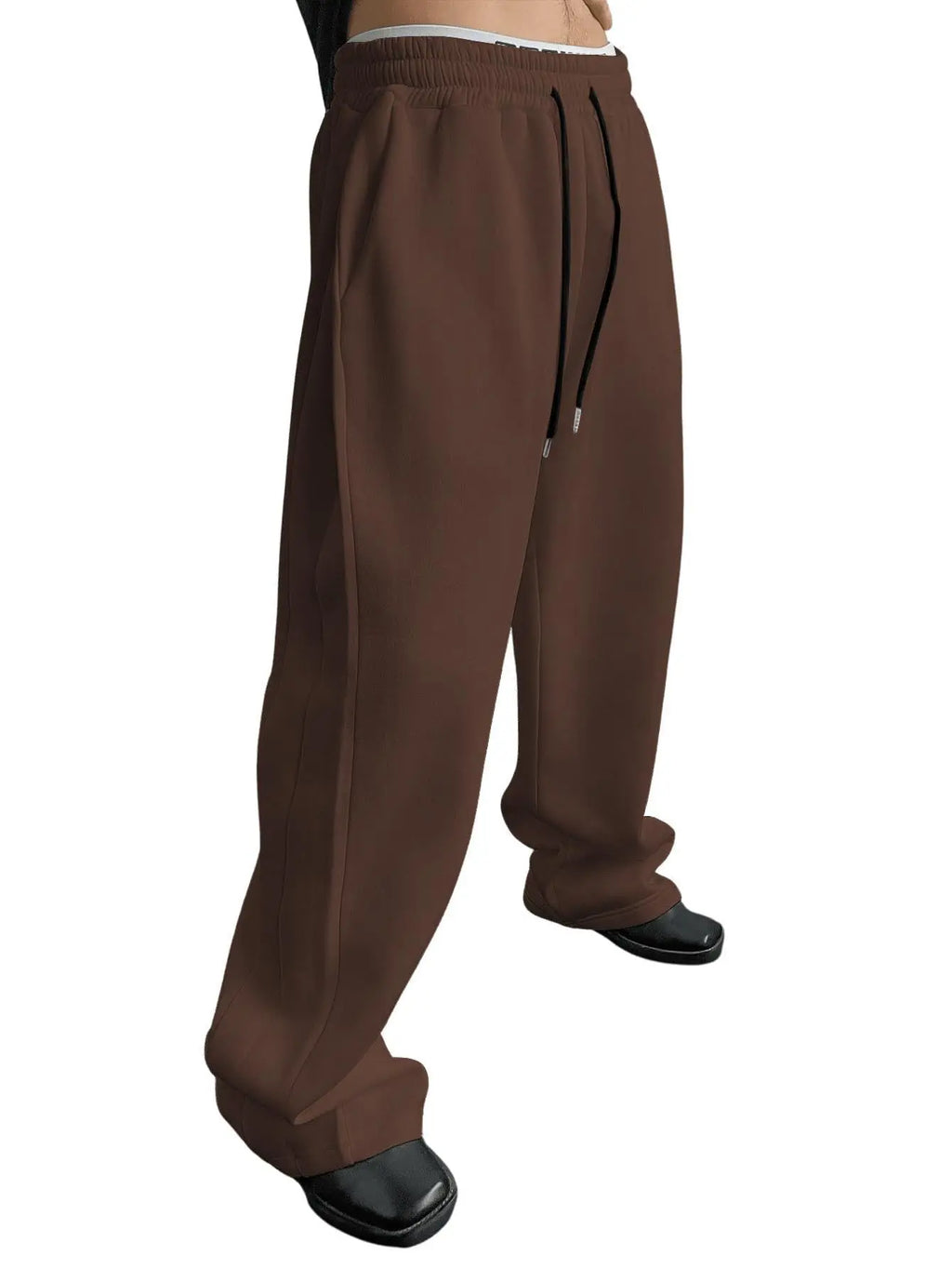 Wide-Leg Sweatpants in Brown