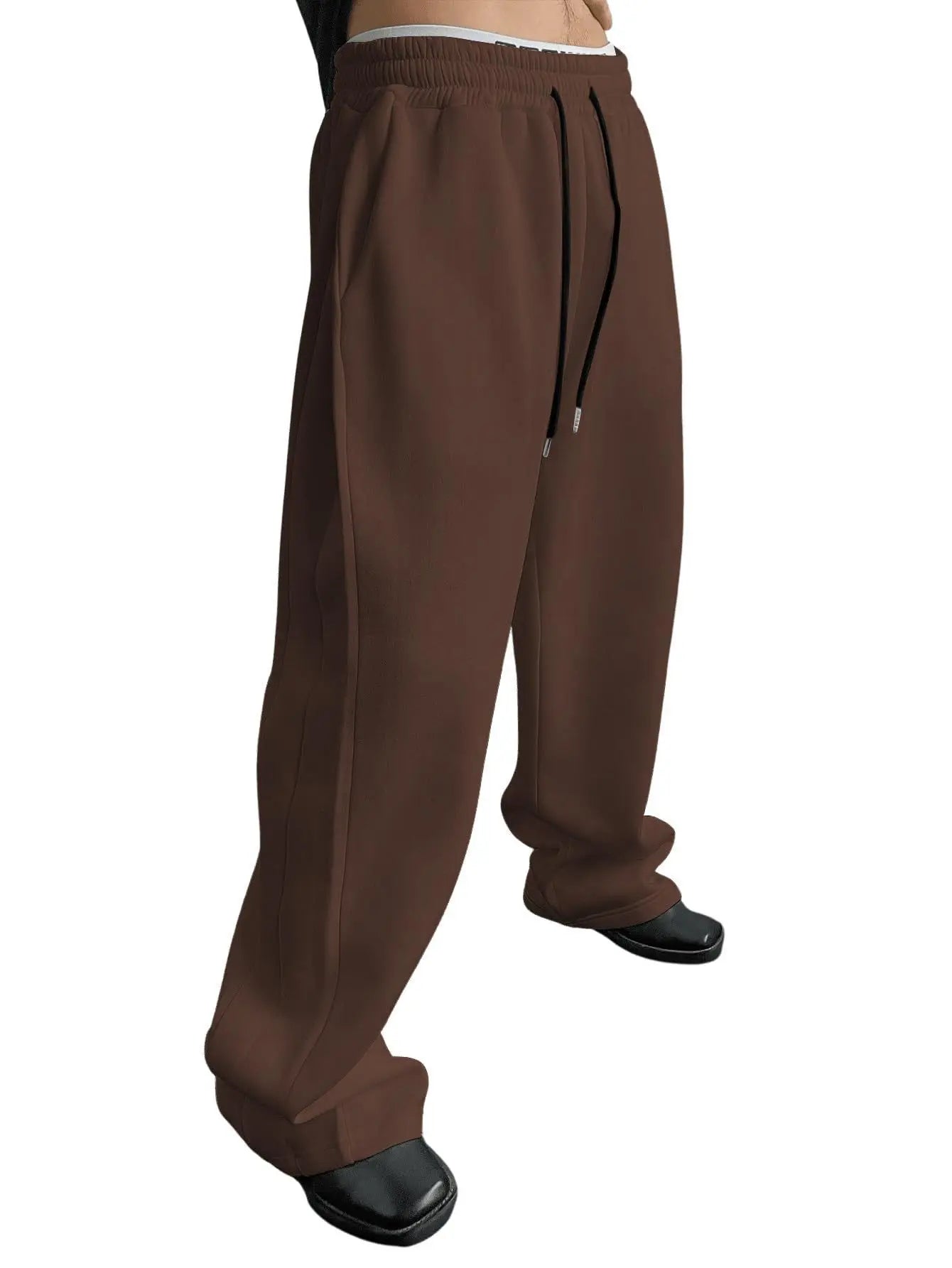 Wide-Leg Sweatpants in Brown