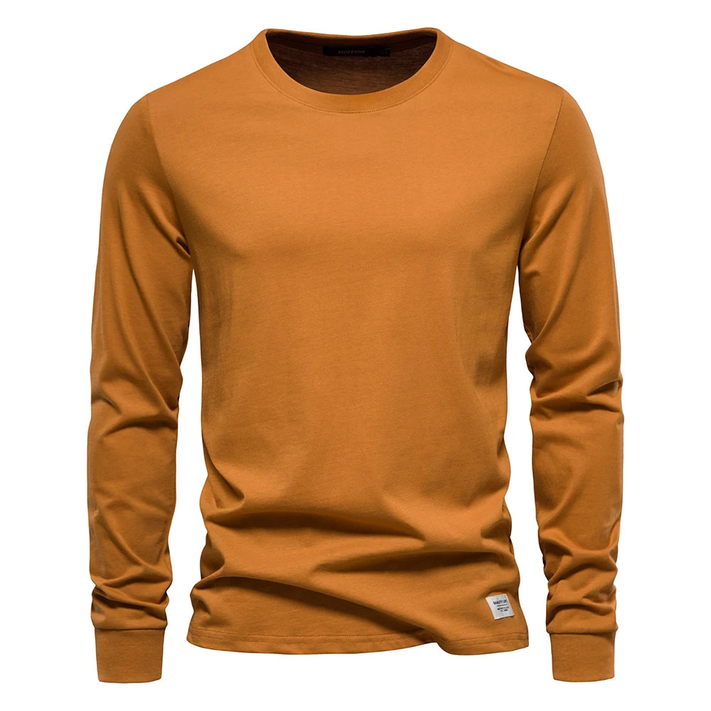 Long Sleeve Cotton Essential — men's cotton crew-neck long sleeve, view 2