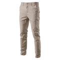 Men's Cotton Chino Trousers in Khaki — slim tapered fit