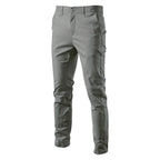 Men's Cotton Chino Trousers in Grey — slim tapered fit