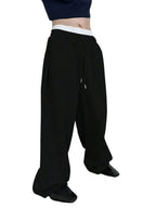 Wide-Leg Sweatpants in Black