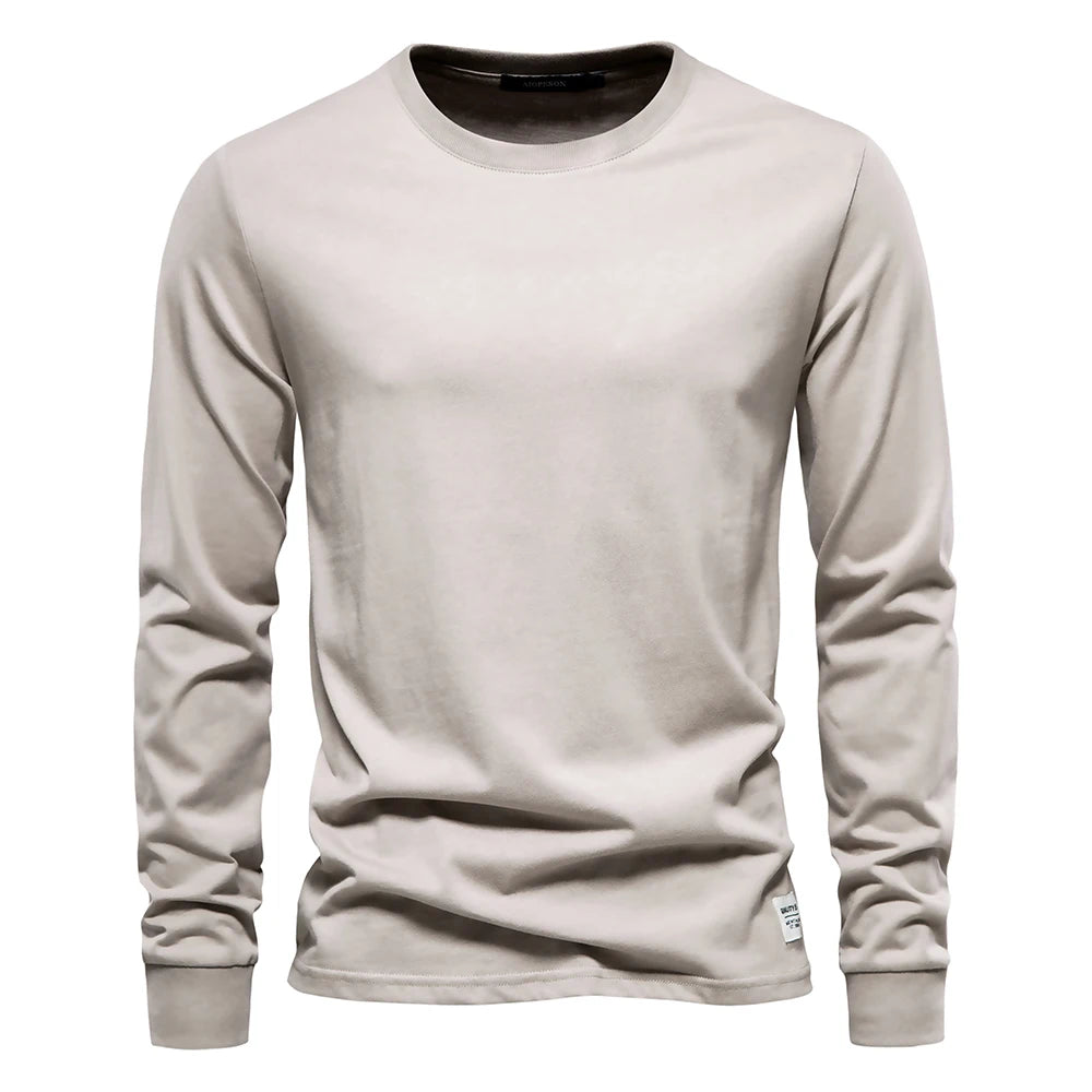 Long Sleeve Cotton Essential — men's cotton crew-neck long sleeve, view 3