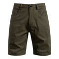 Men's slim fit cotton shorts in Army Green, front view