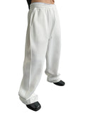 Wide-Leg Sweatpants in White