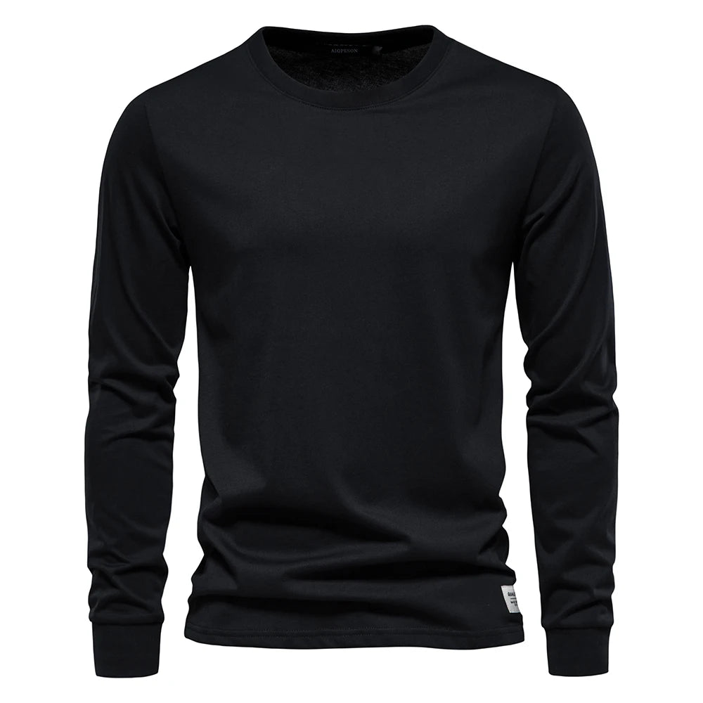 Long Sleeve Cotton Essential — men's cotton crew-neck long sleeve, view 10