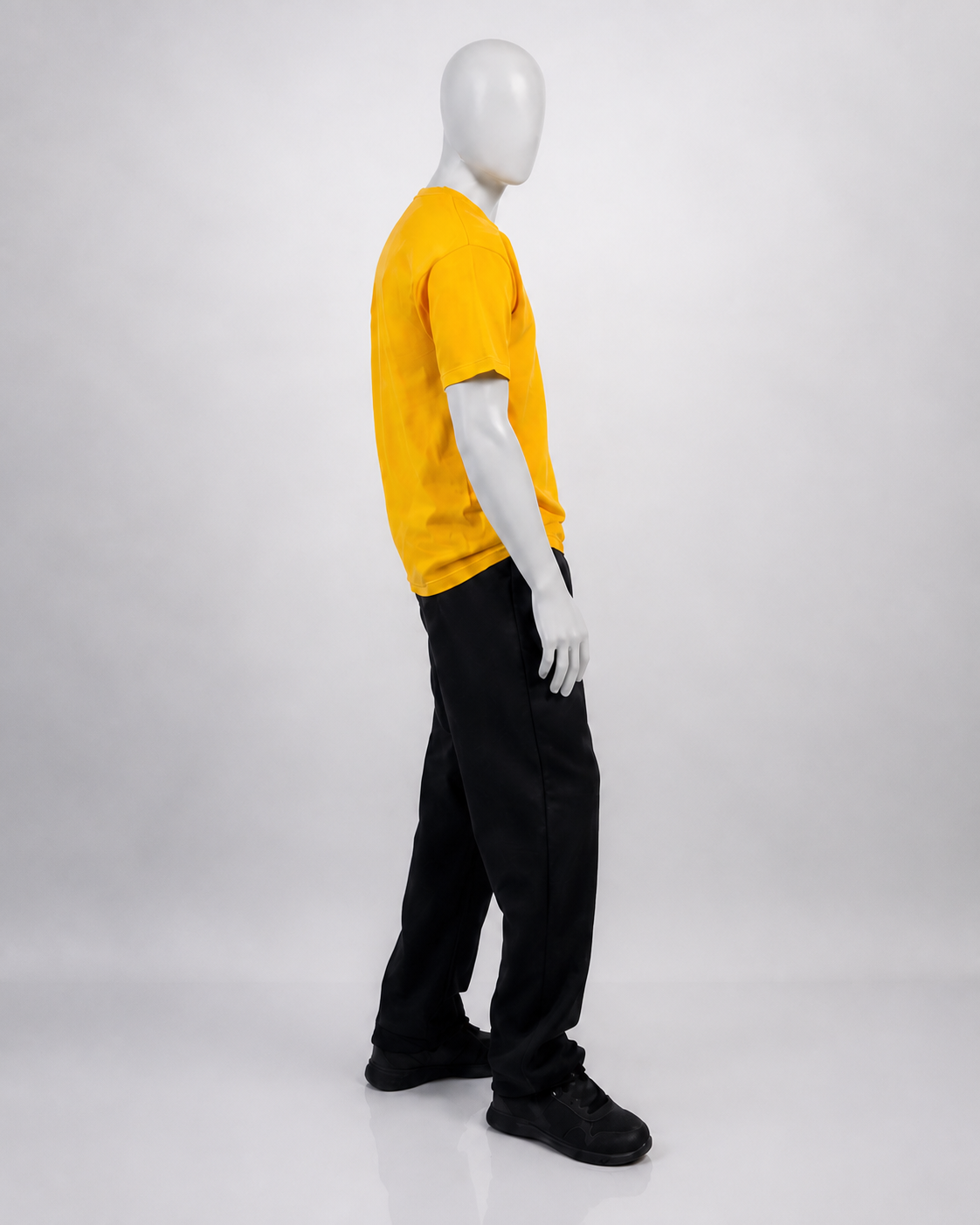 Men's Plain Heavyweight Tee in Yellow, side view on a mannequin